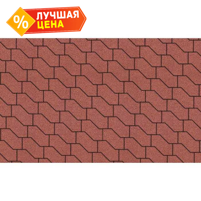 Плитка тротуарная S-Форма В.3.Ф.10 гладкий красный 172x94x100 мм