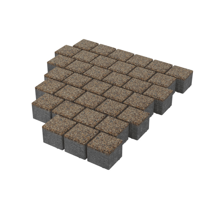 Тротуарная плитка Stellard Квадрат 100х100х60 мм Красный гранит