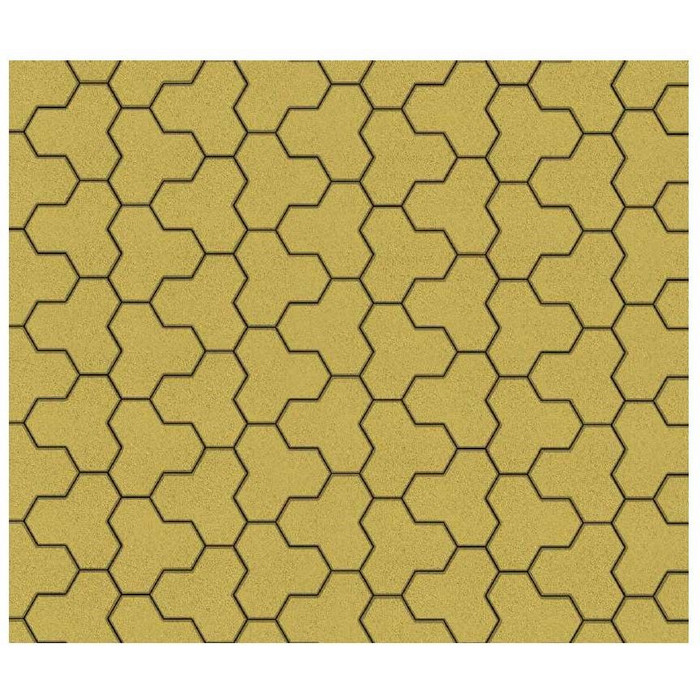 Тротуарная плитка Выбор Трилистник В.7.Ф.10 100 мм Стандарт Желтый