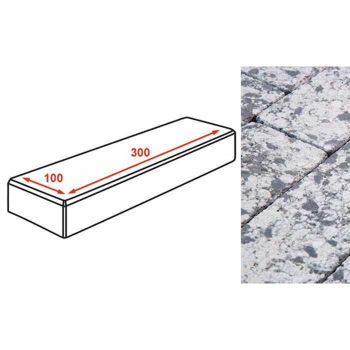 Плитка тротуарная Готика Granite FINERRO, паркет, Диорит 300x100x80 мм