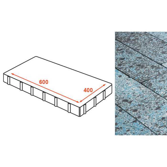 Плита тротуарная Готика Granite FINO, Азул Баxия 600x400x80 мм