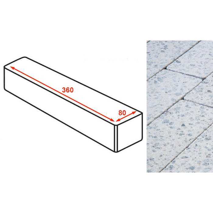 Плитка тротуарная Готика Granite FINERRO, ригель, Мансуровский 360x80x80 мм