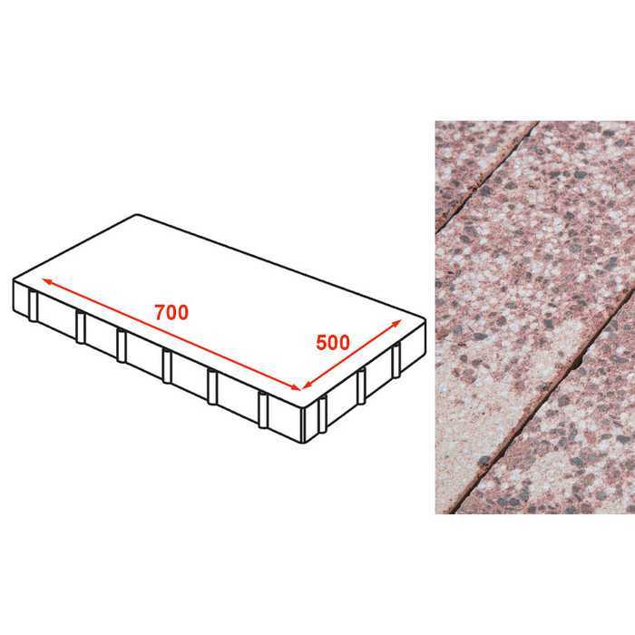 Плита AI тротуарная Готика Granite FINERRO, Сансет 700x500x80 мм